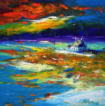 Croft on the shore South Uist 16x16
